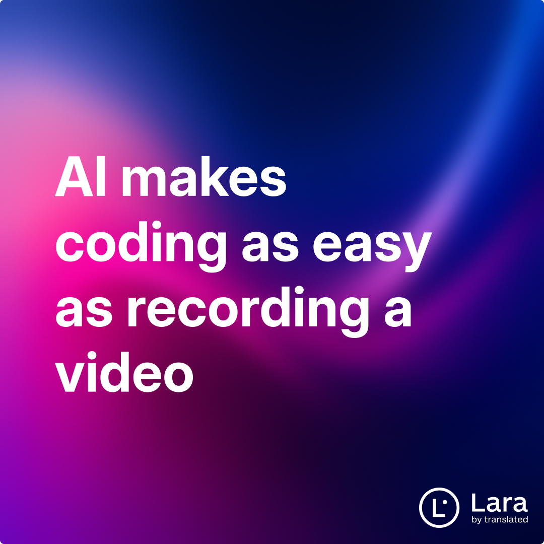 Lara Ccoding Interface AI makes coding as easy as recording a video | Lara Notes